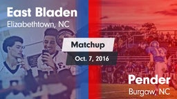 Matchup: East Bladen High vs. Pender  2016