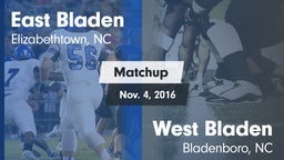 Matchup: East Bladen High vs. West Bladen  2016