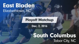 Matchup: East Bladen High vs. South Columbus  2016