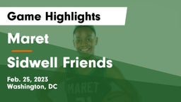 Maret  vs Sidwell Friends  Game Highlights - Feb. 25, 2023