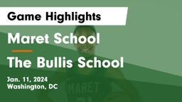 Maret School vs The Bullis School Game Highlights - Jan. 11, 2024
