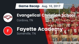 Recap: Evangelical Christian School vs. Fayette Academy  2017