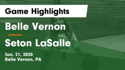 Belle Vernon  vs Seton LaSalle  Game Highlights - Jan. 21, 2020