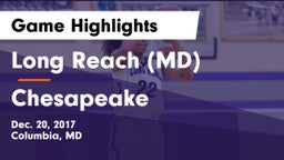 Long Reach  (MD) vs Chesapeake  Game Highlights - Dec. 20, 2017