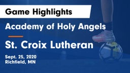 Academy of Holy Angels  vs St. Croix Lutheran  Game Highlights - Sept. 25, 2020