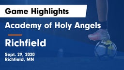 Academy of Holy Angels  vs Richfield  Game Highlights - Sept. 29, 2020