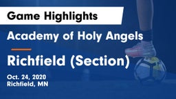 Academy of Holy Angels  vs Richfield (Section) Game Highlights - Oct. 24, 2020