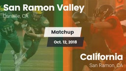 Matchup: San Ramon Valley vs. California  2018