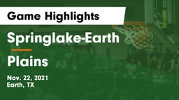 Springlake-Earth  vs Plains  Game Highlights - Nov. 22, 2021