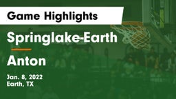 Springlake-Earth  vs Anton  Game Highlights - Jan. 8, 2022
