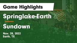 Springlake-Earth  vs Sundown  Game Highlights - Nov. 28, 2022