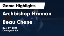 Archbishop Hannan  vs Beau Chene Game Highlights - Dec. 29, 2023