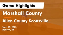 Marshall County  vs Allen County Scottsville  Game Highlights - Jan. 28, 2023