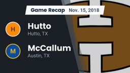 Recap: Hutto  vs. McCallum  2018