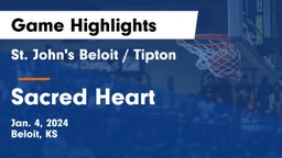 St. John's Beloit / Tipton vs Sacred Heart  Game Highlights - Jan. 4, 2024