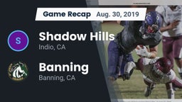 Recap: Shadow Hills  vs. Banning  2019