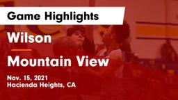Wilson  vs Mountain View  Game Highlights - Nov. 15, 2021