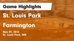 St. Louis Park  vs Farmington  Game Highlights - Nov 29, 2016