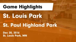 St. Louis Park  vs St. Paul Highland Park Game Highlights - Dec 20, 2016