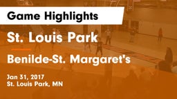 St. Louis Park  vs Benilde-St. Margaret's  Game Highlights - Jan 31, 2017