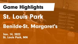 St. Louis Park  vs Benilde-St. Margaret's  Game Highlights - Jan. 14, 2022