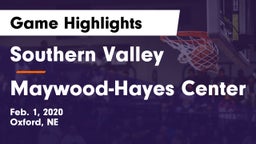 Southern Valley  vs Maywood-Hayes Center Game Highlights - Feb. 1, 2020