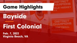 Bayside  vs First Colonial  Game Highlights - Feb. 7, 2022