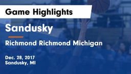 Sandusky  vs Richmond  Richmond Michigan Game Highlights - Dec. 28, 2017