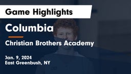 Columbia  vs Christian Brothers Academy Game Highlights - Jan. 9, 2024