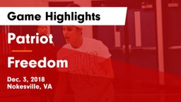 Patriot   vs Freedom  Game Highlights - Dec. 3, 2018