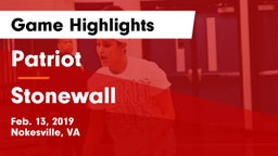 Patriot   vs Stonewall  Game Highlights - Feb. 13, 2019