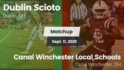 Matchup: Dublin Scioto High vs. Canal Winchester Local Schools 2020