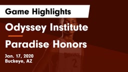 Odyssey Institute vs Paradise Honors  Game Highlights - Jan. 17, 2020