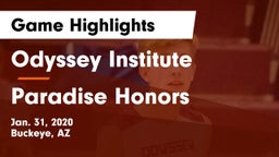 Odyssey Institute vs Paradise Honors  Game Highlights - Jan. 31, 2020