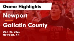 Newport  vs Gallatin County  Game Highlights - Dec. 28, 2023