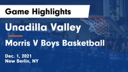 Unadilla Valley  vs Morris V Boys Basketball Game Highlights - Dec. 1, 2021