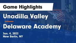 Unadilla Valley  vs Delaware Academy  Game Highlights - Jan. 4, 2022