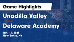 Unadilla Valley  vs Delaware Academy  Game Highlights - Jan. 13, 2023