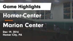 Homer-Center  vs Marion Center  Game Highlights - Dec 19, 2016