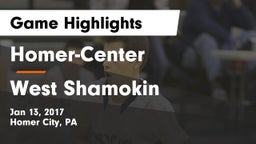 Homer-Center  vs West Shamokin  Game Highlights - Jan 13, 2017