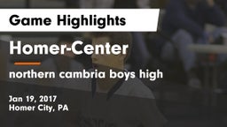 Homer-Center  vs northern cambria boys high Game Highlights - Jan 19, 2017