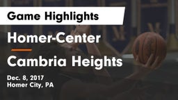 Homer-Center  vs Cambria Heights  Game Highlights - Dec. 8, 2017