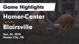 Homer-Center  vs Blairsville  Game Highlights - Jan. 26, 2018