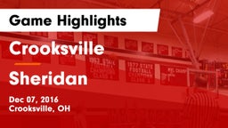 Crooksville  vs Sheridan  Game Highlights - Dec 07, 2016