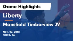 Liberty  vs Mansfield Timberview JV Game Highlights - Nov. 29, 2018
