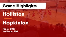 Holliston  vs Hopkinton Game Highlights - Jan 3, 2017