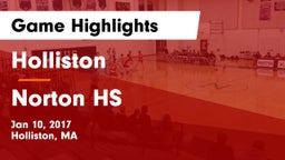 Holliston  vs Norton HS Game Highlights - Jan 10, 2017