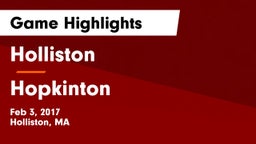 Holliston  vs Hopkinton  Game Highlights - Feb 3, 2017