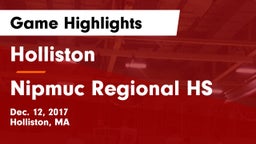 Holliston  vs Nipmuc Regional HS Game Highlights - Dec. 12, 2017