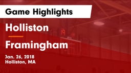 Holliston  vs Framingham  Game Highlights - Jan. 26, 2018